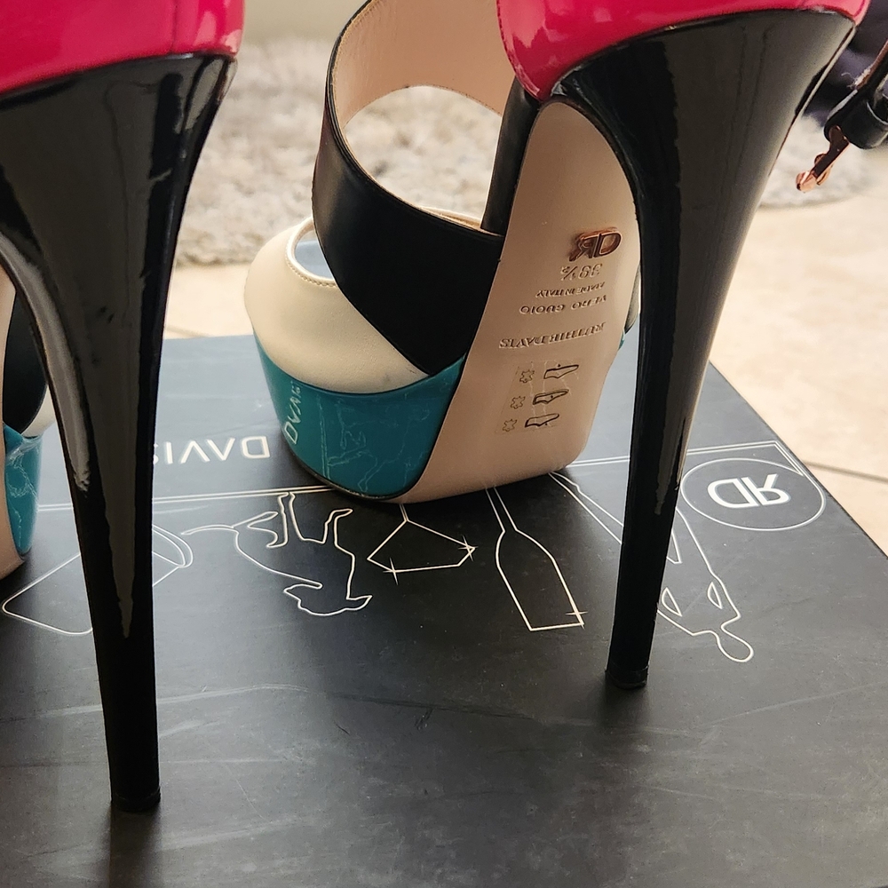 Ruthie Davis Black and Pink Stilettos